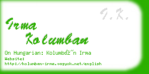 irma kolumban business card